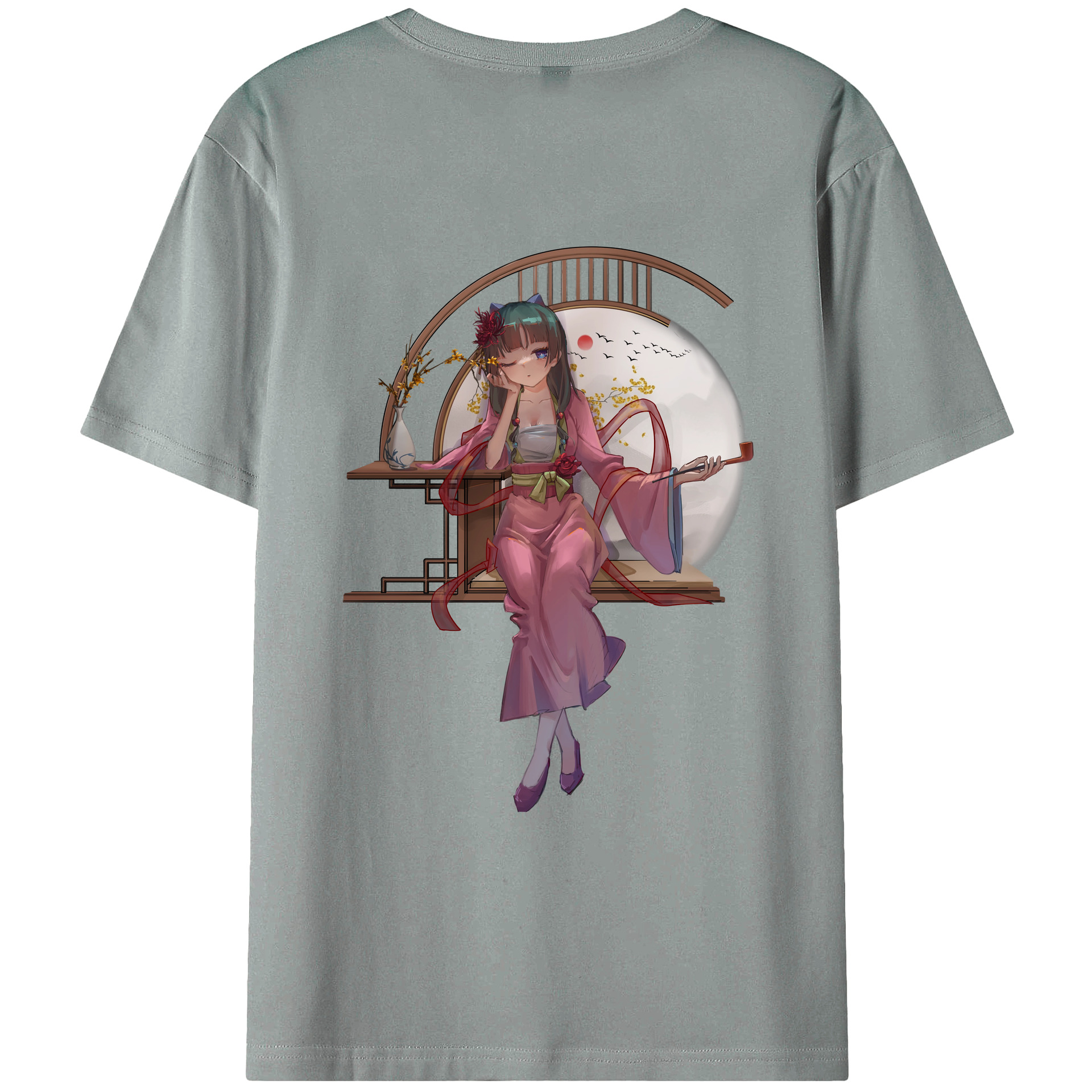 （画像用） 薬屋のひとりごと The Apothecary Diaries 綿100％ メンズ半袖Tシャツ（バックプリント） 通気性